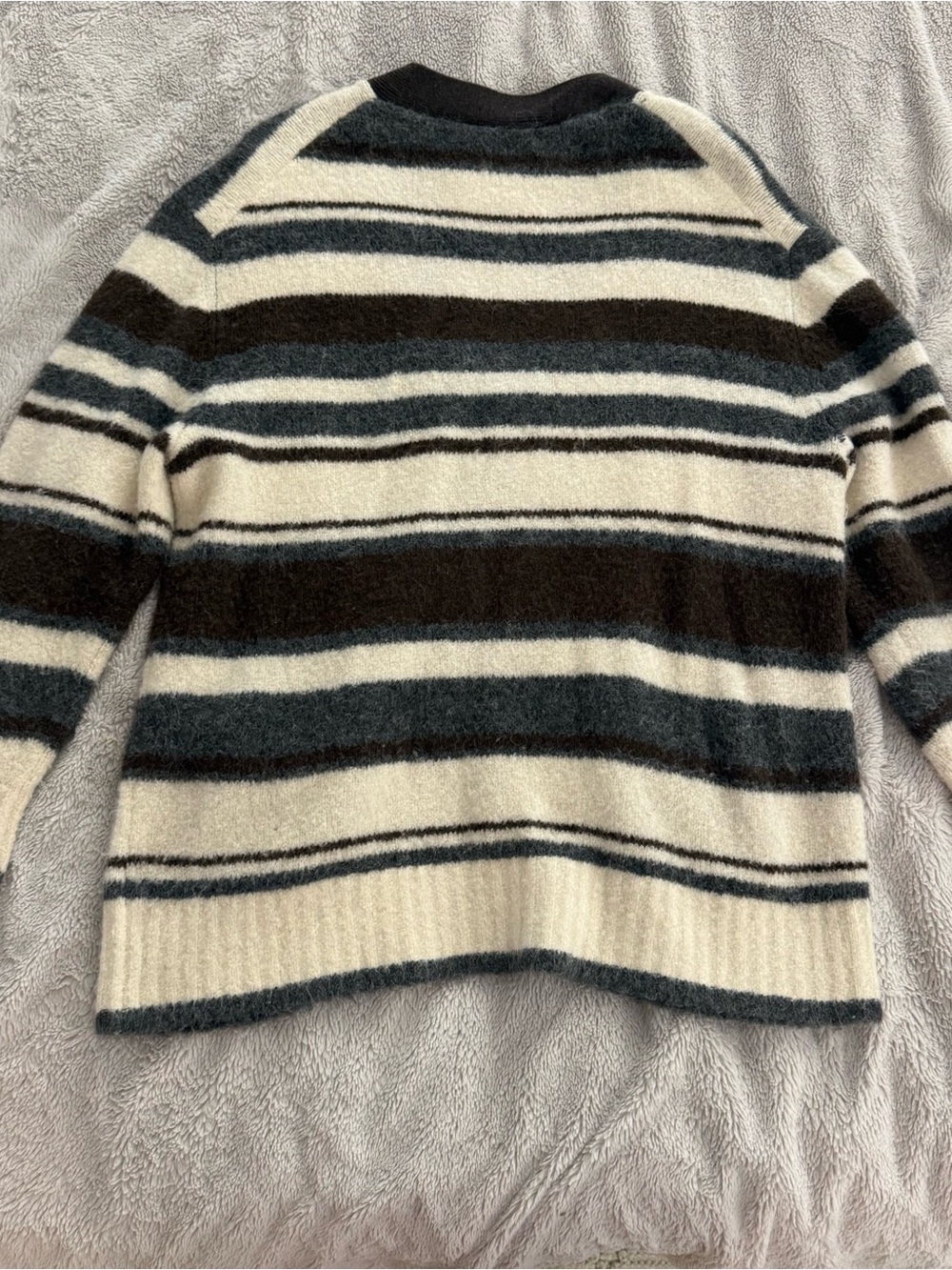 Everlane the Superfuzz Alpaca Wool Striped Cardigan - Picture 5 of 7